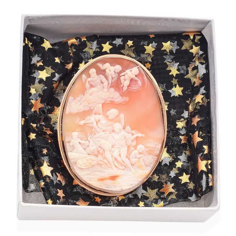 Antique Yellow Gold Victory Scene Cameo Pendant B… - image 6