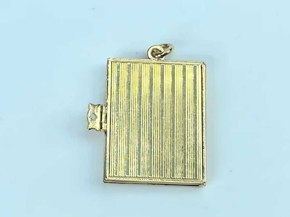 14K Gold with page Picture Book Pendant - image 2