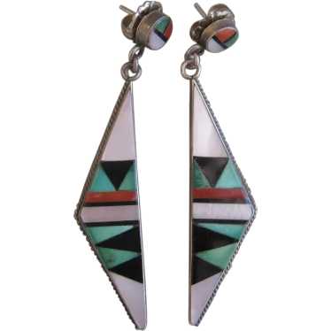 1980's Zuni Edaakie Earrings   REDUCED $325 to $28