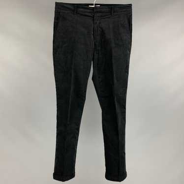 Designer LIDEAL Black Corduroy Cuffed Casual Pants - image 1