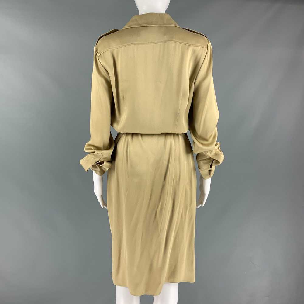 Ralph Lauren Gold Viscose Acetate Faux wrap Dress - image 4