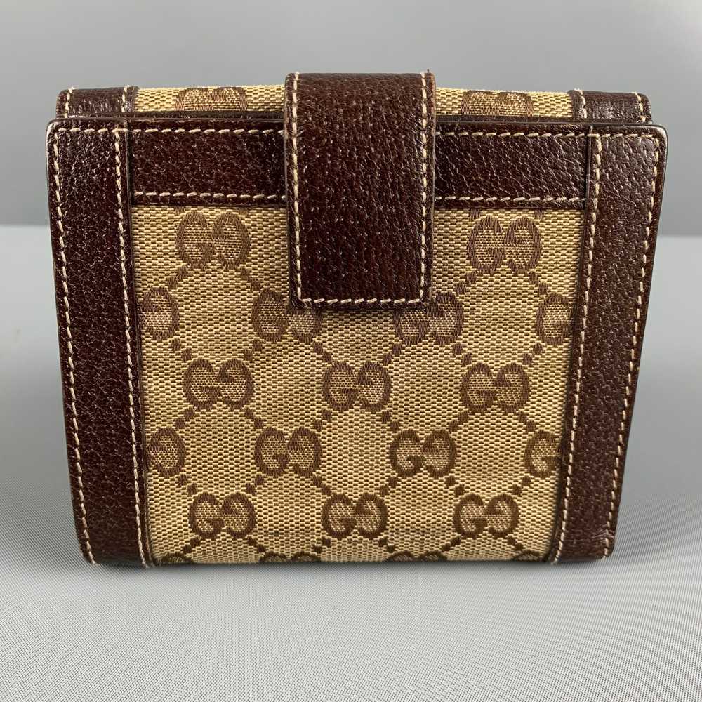 Gucci GUCCI Walet Brown Beige Monogram Canvas Lea… - image 2