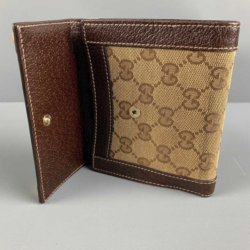 Gucci GUCCI Walet Brown Beige Monogram Canvas Lea… - image 5