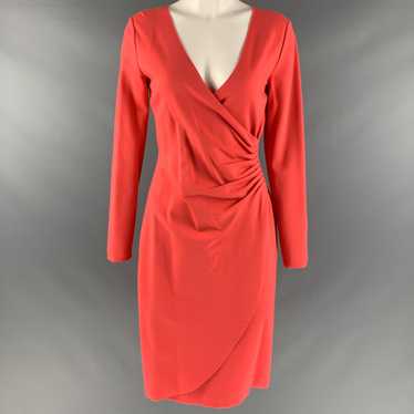 Emporio Armani Orange Viscose Blend Faux Wrap Dres