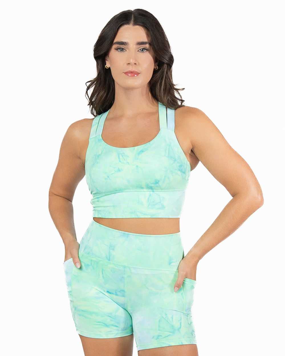 Senita Athletics Sierra Sports Bra - Key Lime Tie… - image 1