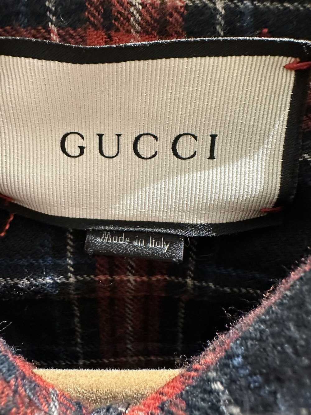 Gucci GUCCI Snake Embroidered Flannel Button Down… - image 4