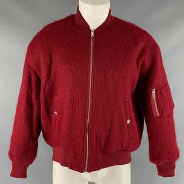 Christian Dada Red Brick olid Wool Blend Bomber Ja