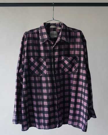 80's Black & Pink Flannel - XL