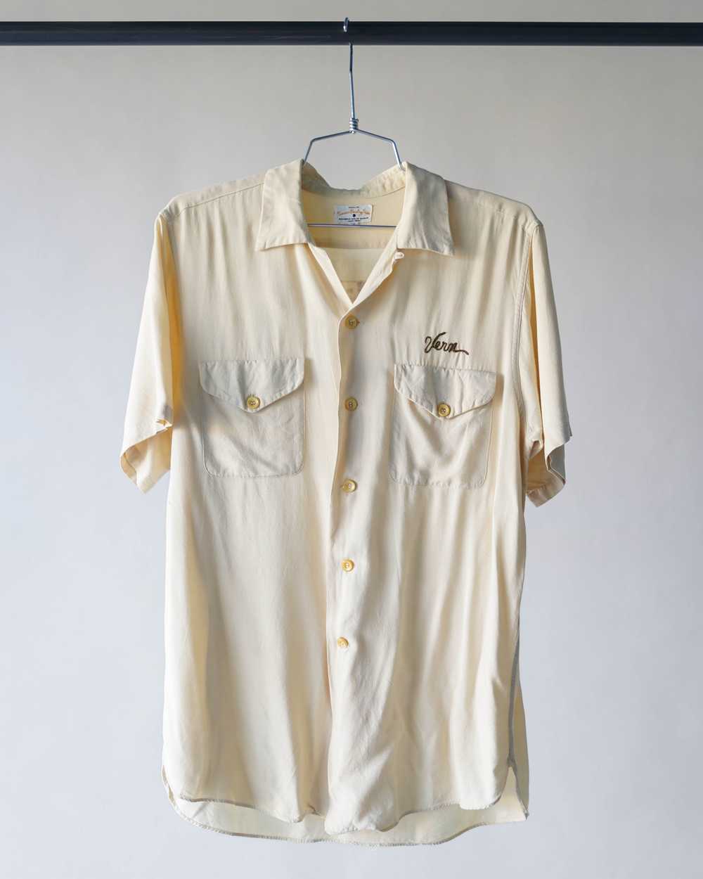 60's Rayon Bowling Loop Collar Shirt - Medium - image 1