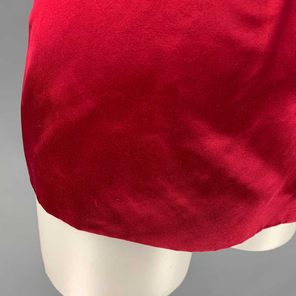 Prada PRADA Red Silk Pleated Sleeveless Dress Top - image 4