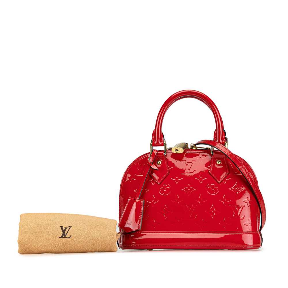 Red Louis Vuitton Monogram Vernis Alma BB Satchel - image 10