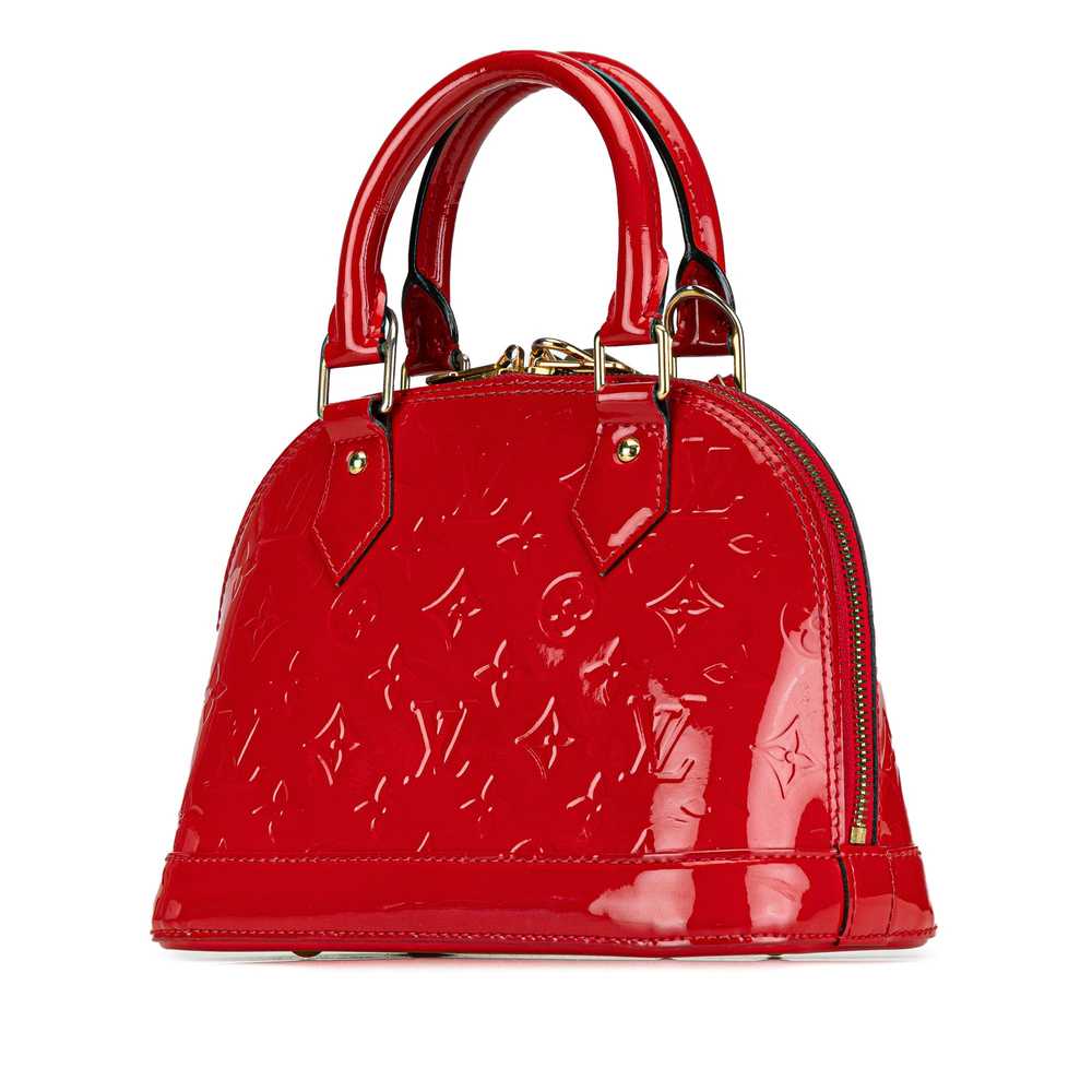 Red Louis Vuitton Monogram Vernis Alma BB Satchel - image 2