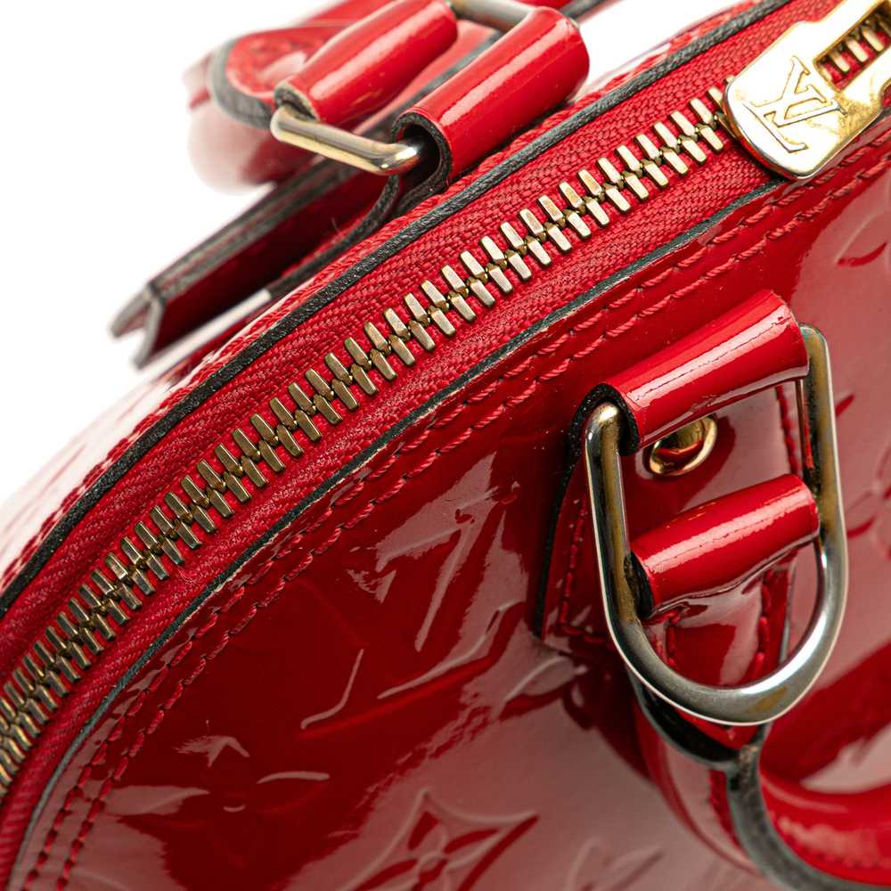 Red Louis Vuitton Monogram Vernis Alma BB Satchel - image 8