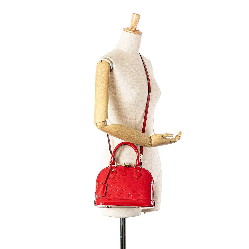 Red Louis Vuitton Monogram Vernis Alma BB Satchel - image 9