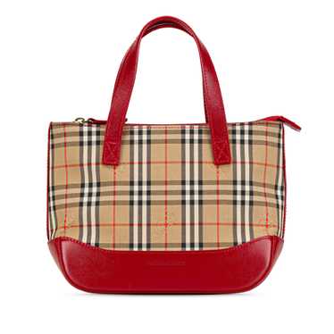 Brown Burberry Haymarket Check Canvas Handbag