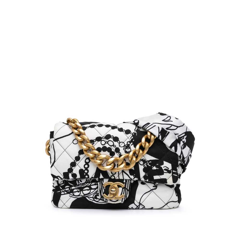 White Chanel Mini Printed Canvas Deer Coco Flap S… - image 1