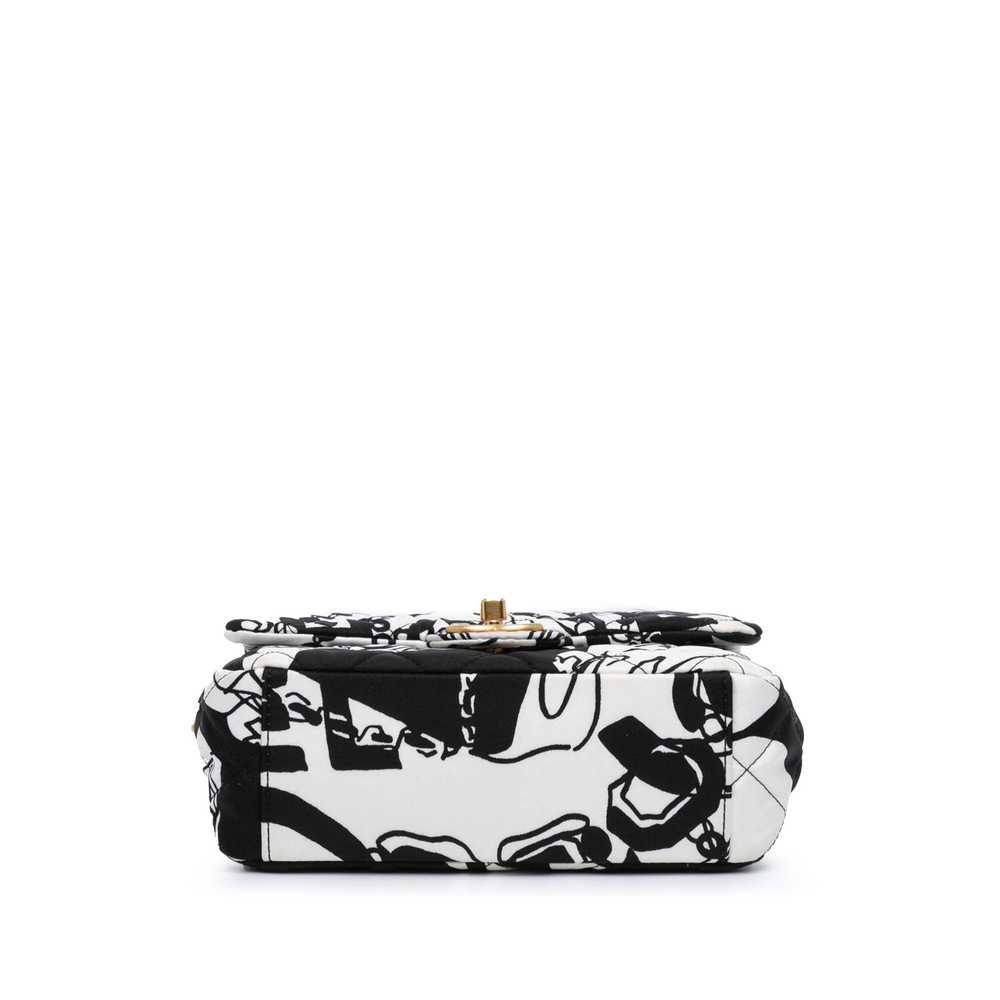 White Chanel Mini Printed Canvas Deer Coco Flap S… - image 3