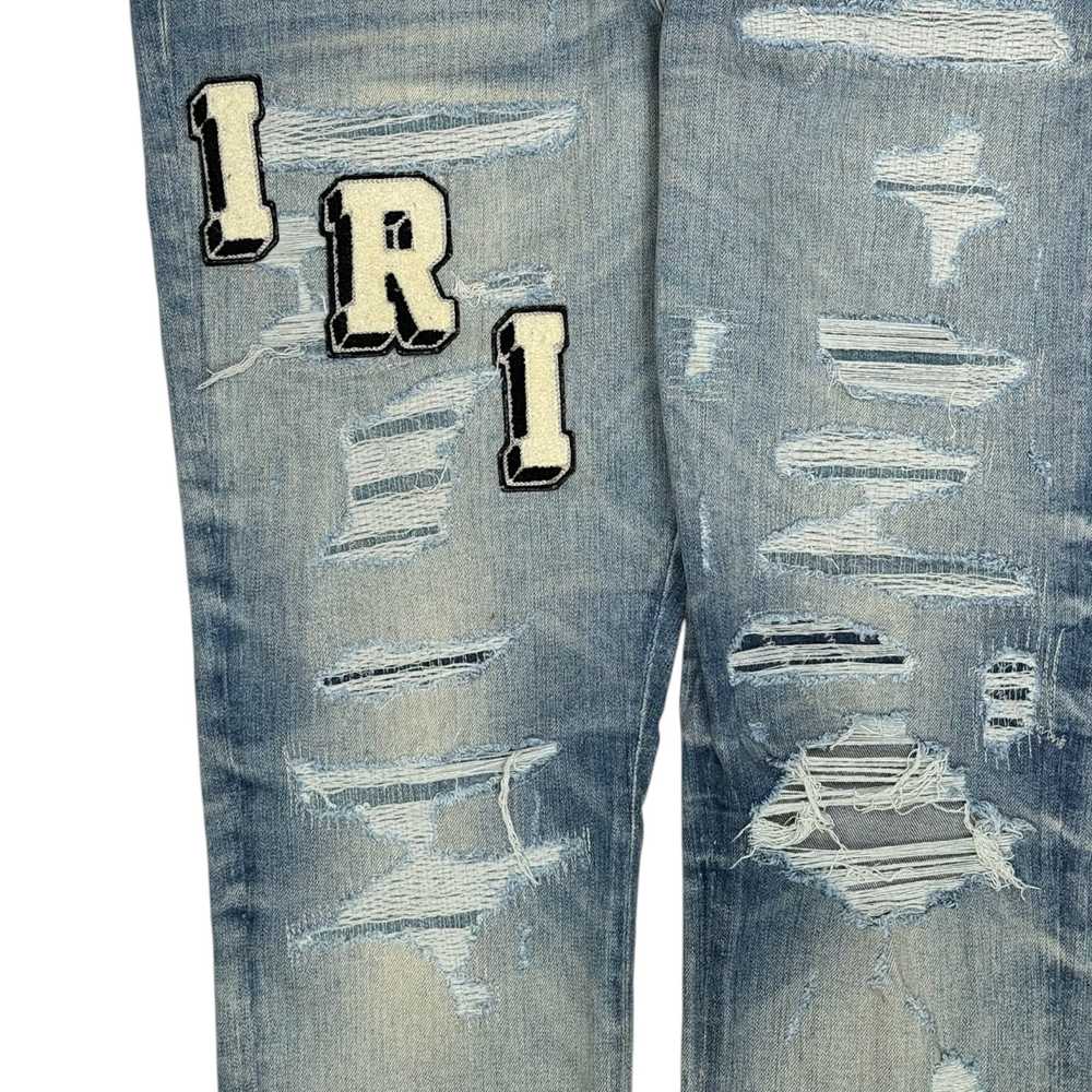 Amiri Amiri Distressed Varsity Logo Jeans Vintage… - image 3