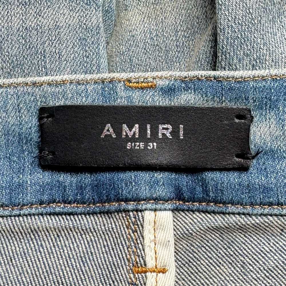 Amiri Amiri Distressed Varsity Logo Jeans Vintage… - image 5