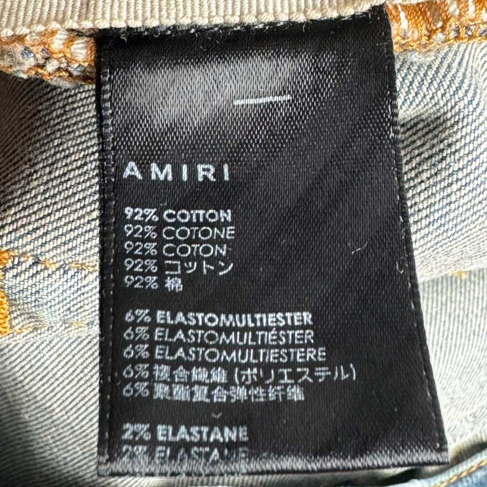 Amiri Amiri Distressed Varsity Logo Jeans Vintage… - image 6