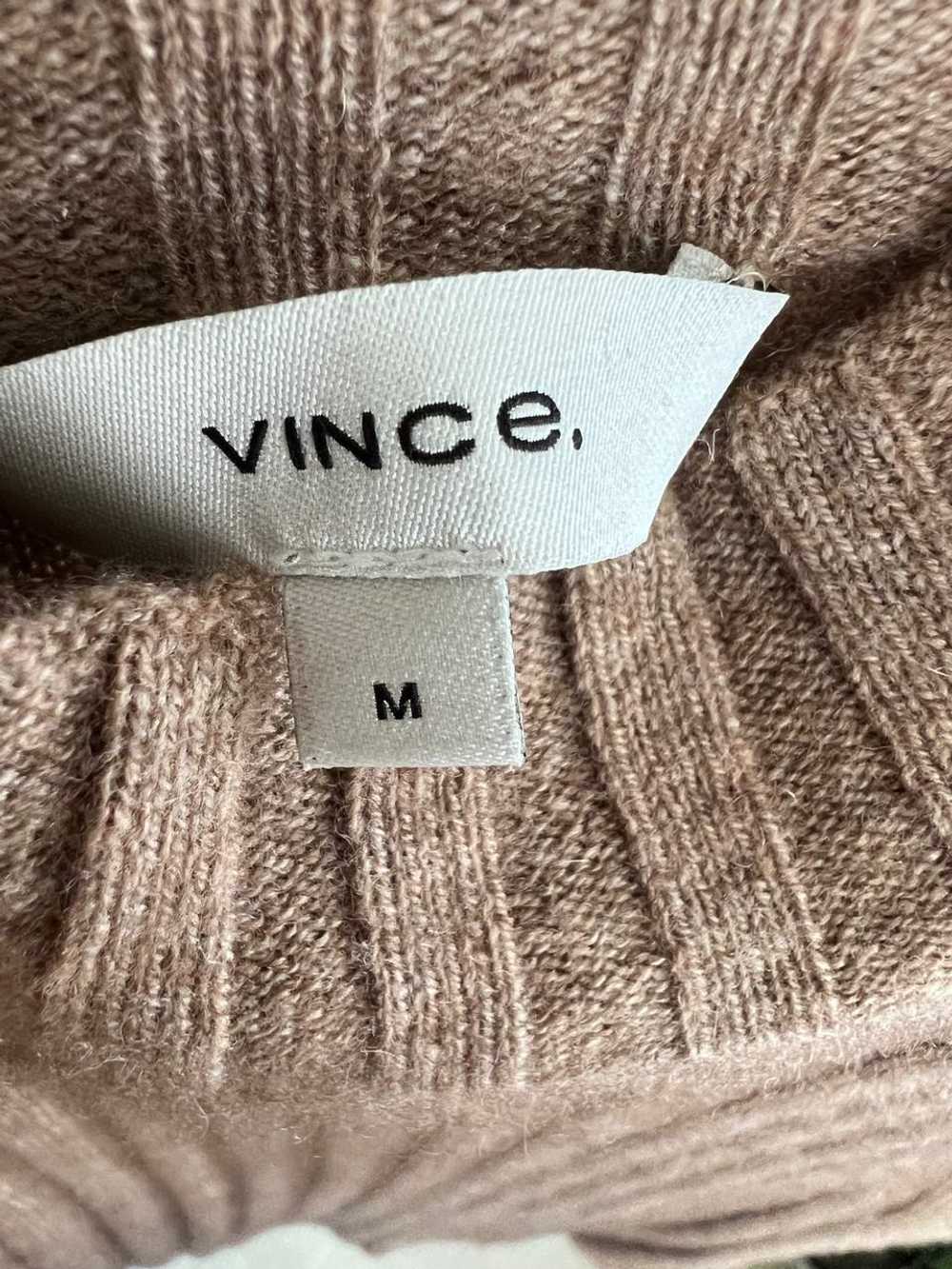 Vince Mock Neck Ribbed Wool Cashmere Tank (M) |… - image 3