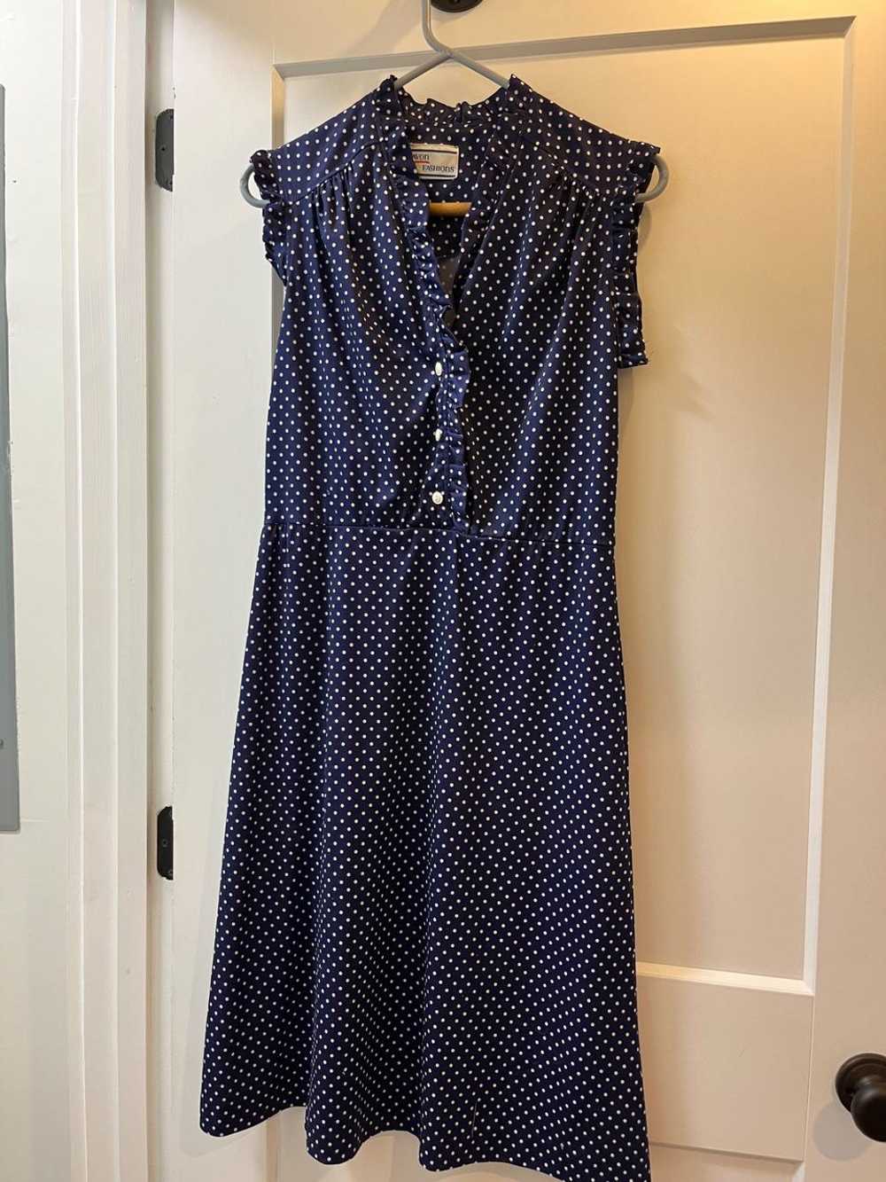 1970s polka dot shift dress (Unlabeled) | Used,… - image 1