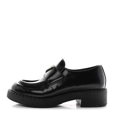 PRADA Spazzolato Metal Triangle Logo 50mm Loafers… - image 1