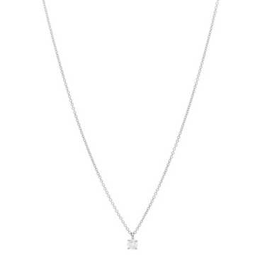 TIFFANY Platinum Diamond .20ct Solitaire Pendant N