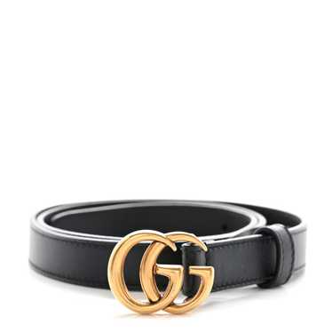 GUCCI Calfskin Double G 20mm Belt 80 32 Black