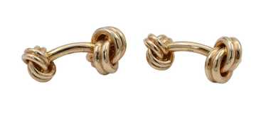 Pair of 18K Yellow Gold Tiffany and Company Knot … - image 1