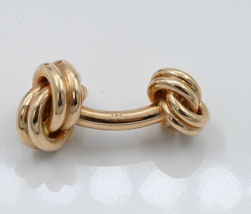 Pair of 18K Yellow Gold Tiffany and Company Knot … - image 4