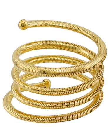 Chanel 1997 Gilt Metal Coil Bracelet