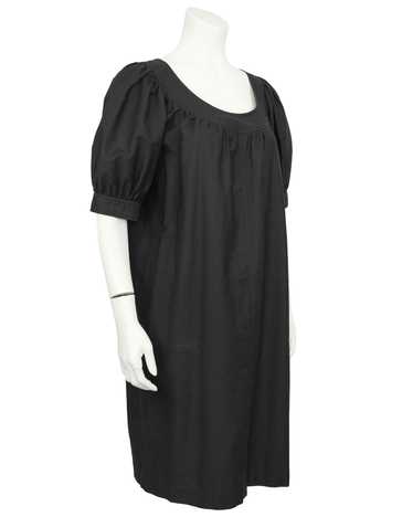 Yves Saint Laurent Black Cotton Peasant Style Dres