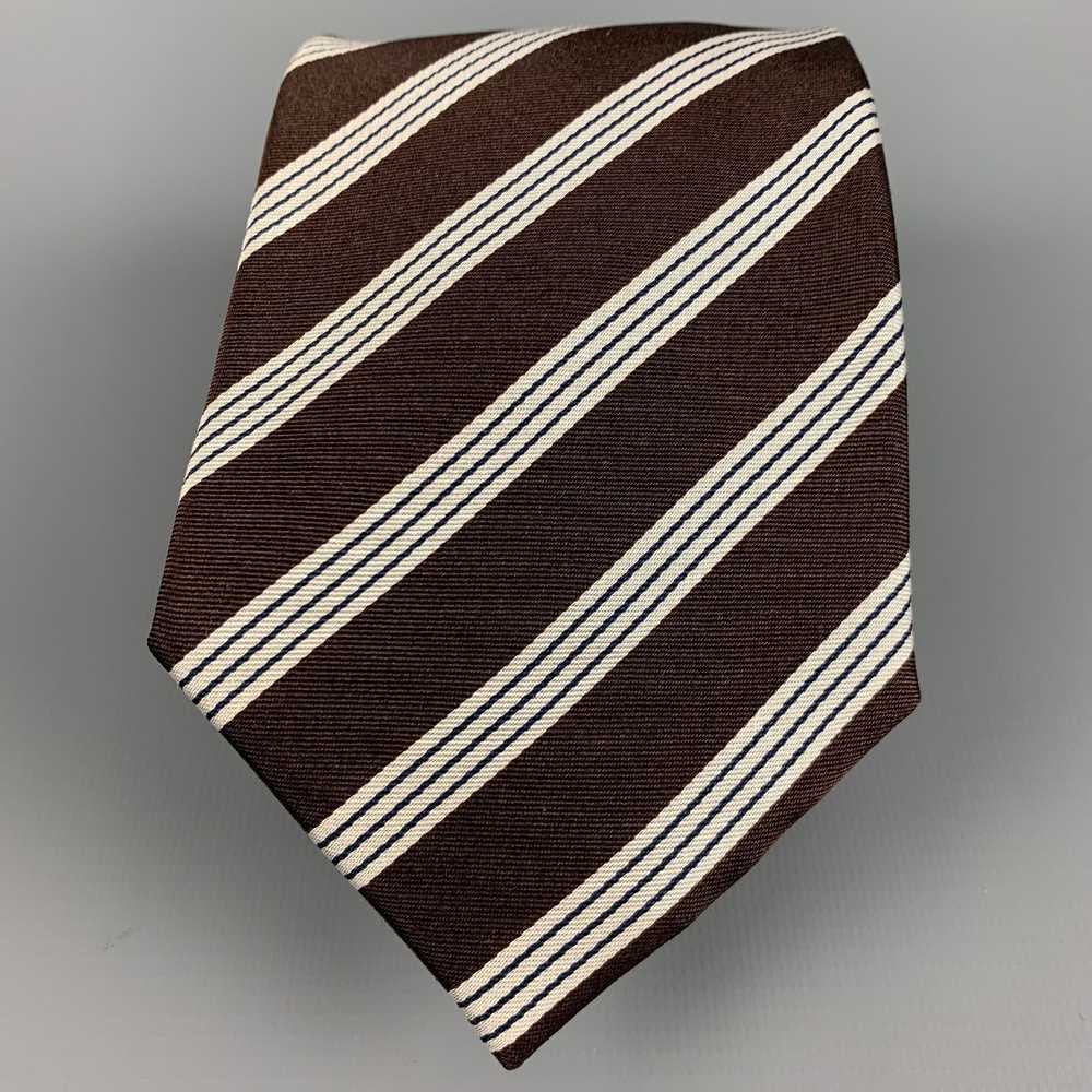 Luciano Barbera LUCIANO BARBERA Brown White Strip… - image 1