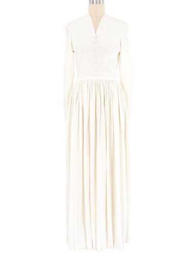 1940s Ivory Crepe Evening Gown