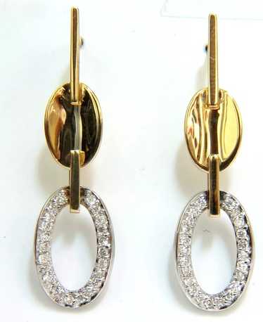 .40CT DIAMONDS DANGLE EARRINGS 14KT TWO TONED F/VS