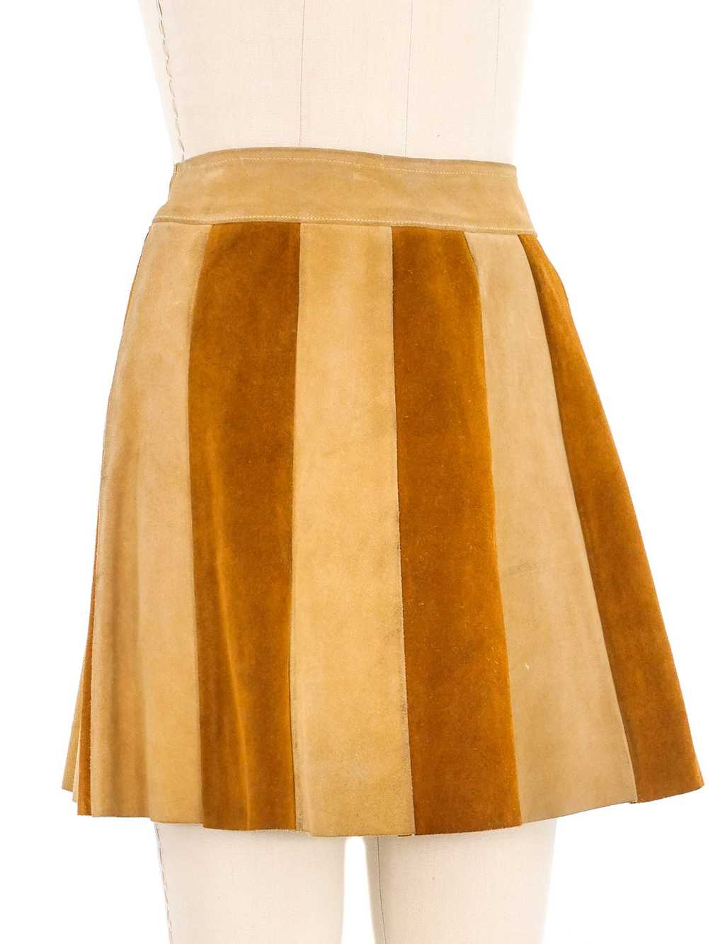 Patchwork Suede Skirt - image 3