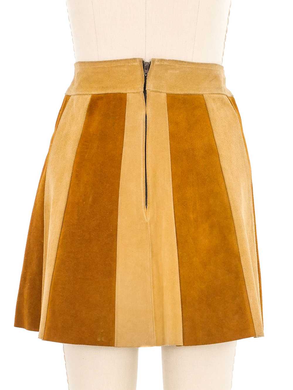 Patchwork Suede Skirt - image 4