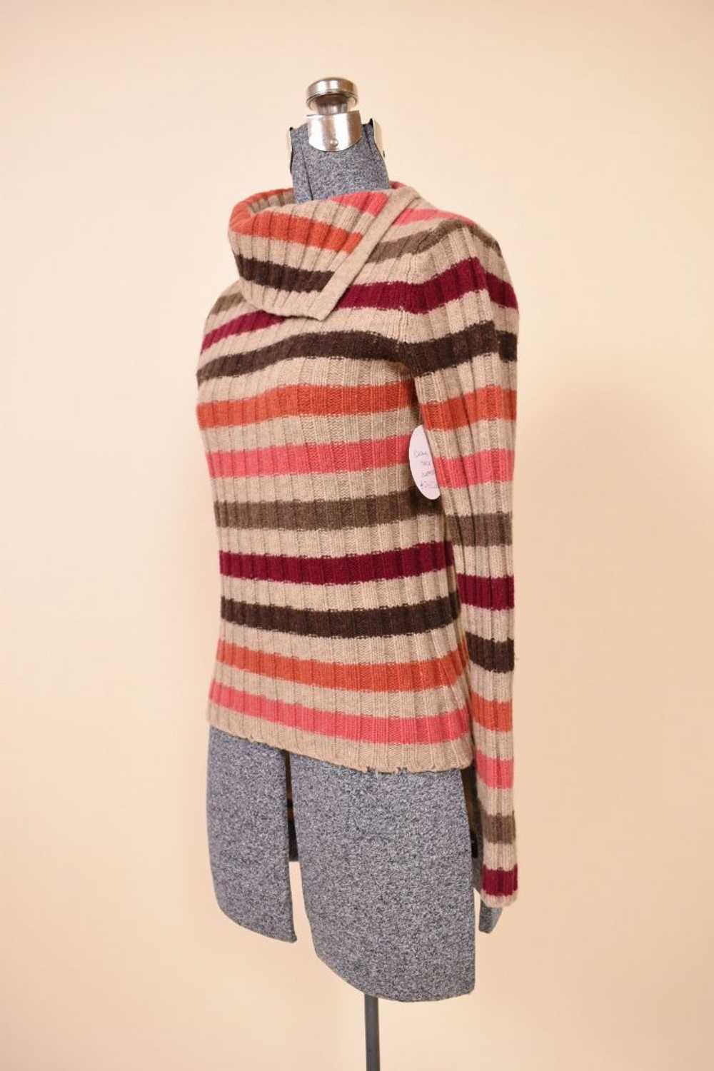 Striped Creamy & Colorful Turtle Neck - image 3