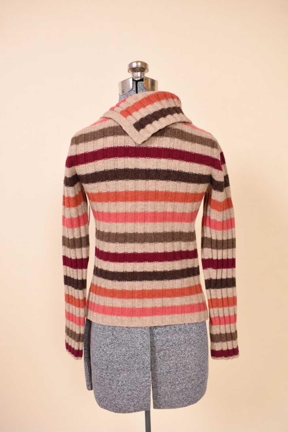 Striped Creamy & Colorful Turtle Neck - image 4