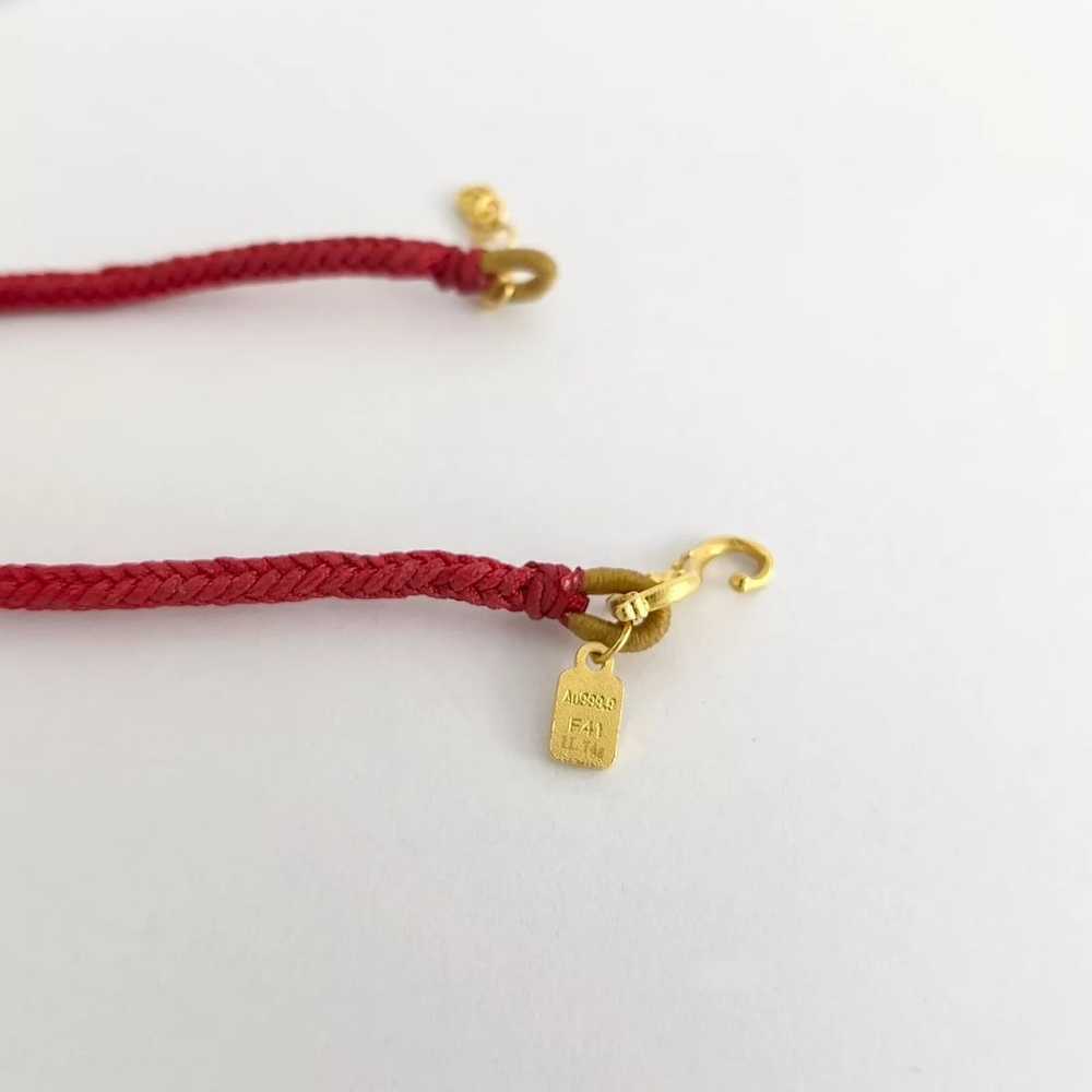 Chinese 24K Gold Red String Cord Bracelet 24K Yel… - image 9