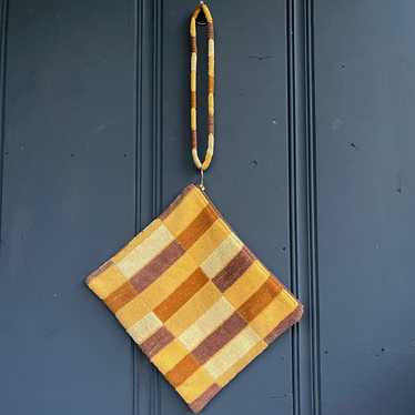 70's Sears Geometric Towel Shoulder Strap Clutch … - image 1