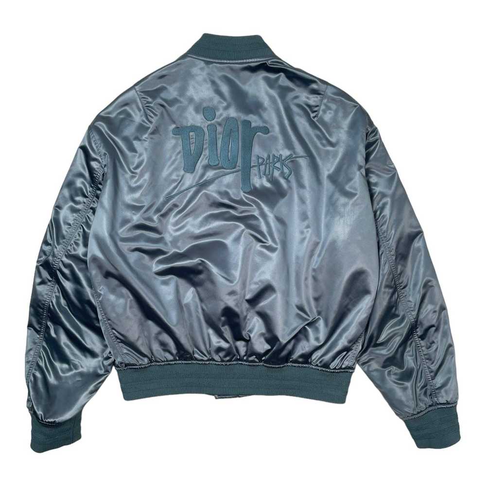 Dior Dior x Shawn Stussy Satin Bomber Jacket Blue - image 3