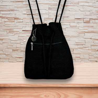 The Sak The Sak Black Crochet Backpack Bucket Bag… - image 1