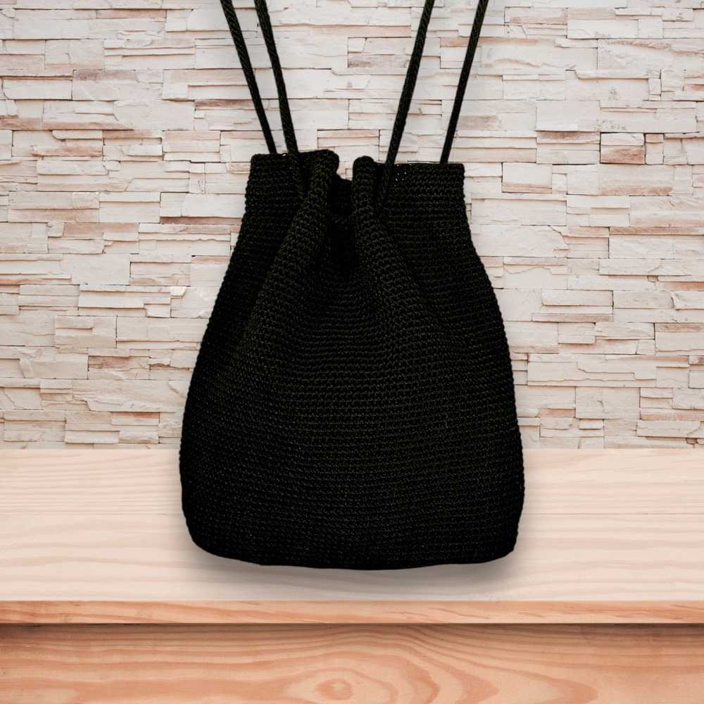 The Sak The Sak Black Crochet Backpack Bucket Bag… - image 2