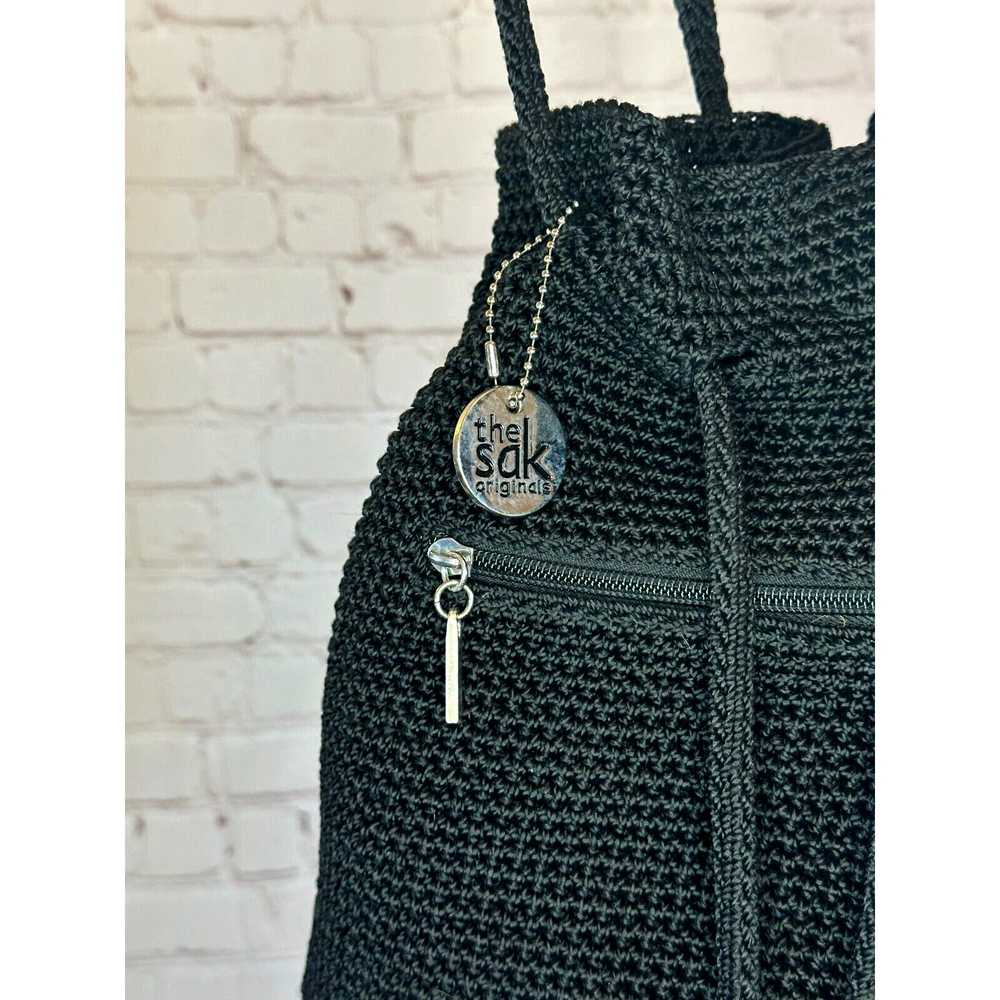 The Sak The Sak Black Crochet Backpack Bucket Bag… - image 3