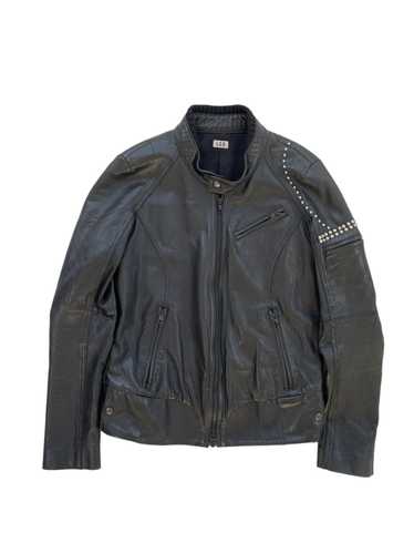 Mens leather jacket, bleu - Gem