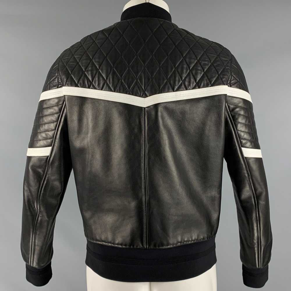 Neil Barrett Black White Quilted Leather Zip Up J… - image 3