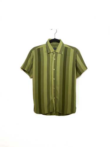 Versace Versace Green Stripe Button Up