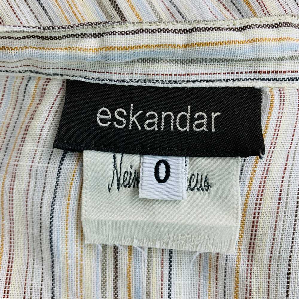 Eskandar ESKANDAR Size 0 White Blue Linen Stripe … - image 5